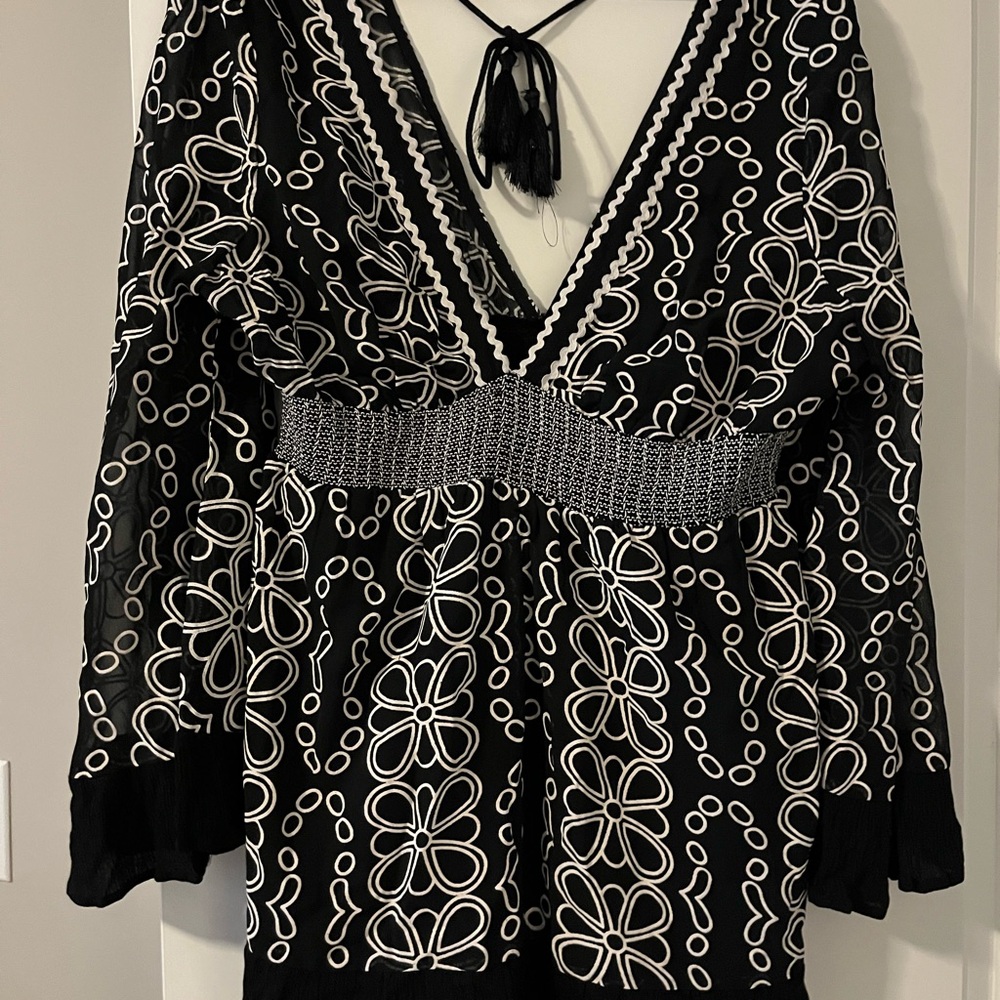 Vici Black and White Floral Jumpsuit